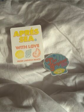 Gorjana Shell Logo Stickers - Yellow & Coral & Blue
